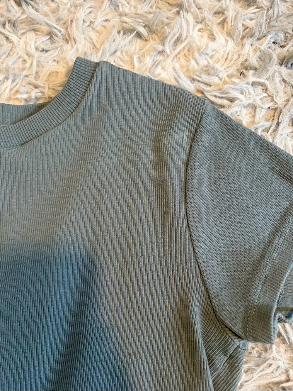 Green Ribbed Top - Picture 3 of 3